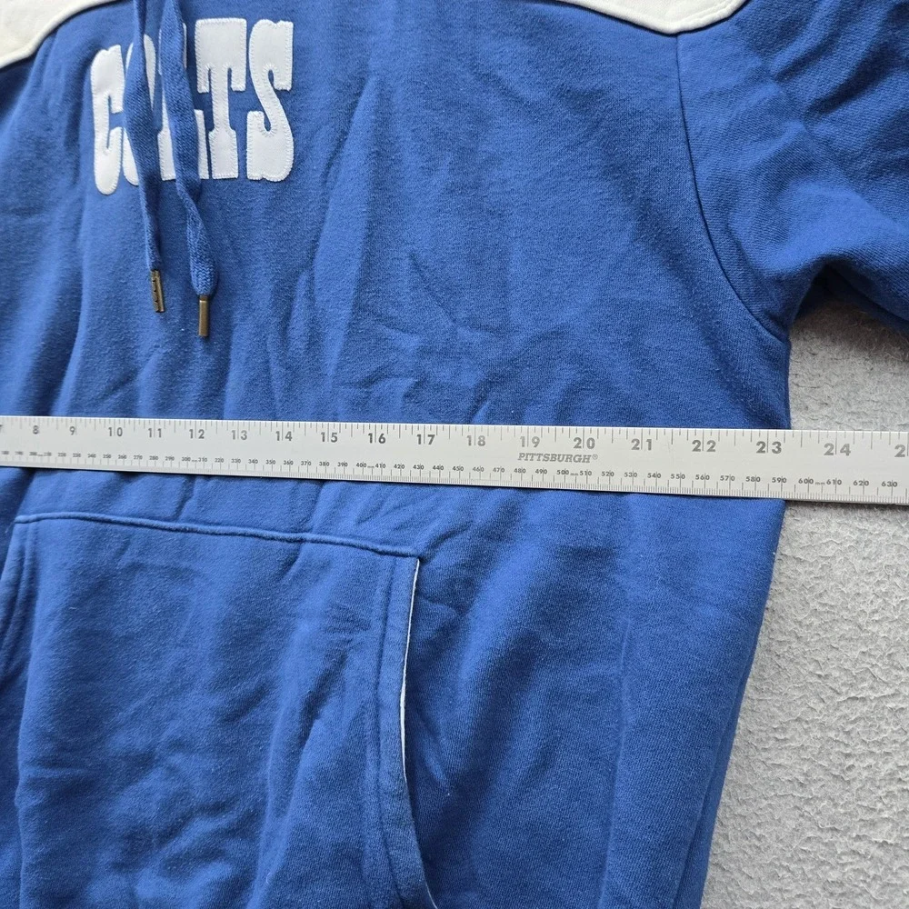 Indianapolis Colts Men Hoodie M Blue Embroidered Logo Colorblock Fleece READ